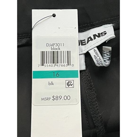 DKNY JEANS WOMENS STRETCH SATIN CARGO WIDE-LEG PANTS BLACK SIZE 16 NEW - Picture 10 of 14